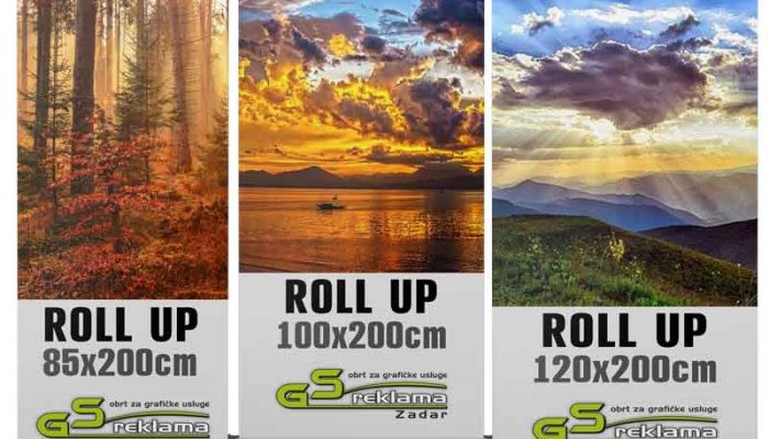 GS reklama roll up cerade canvas